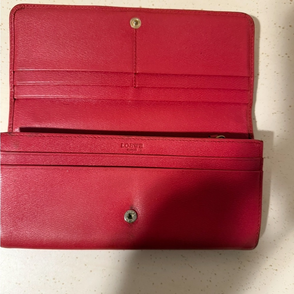Loewe Cherry Red Leather Wallet - Picture 3 of 15